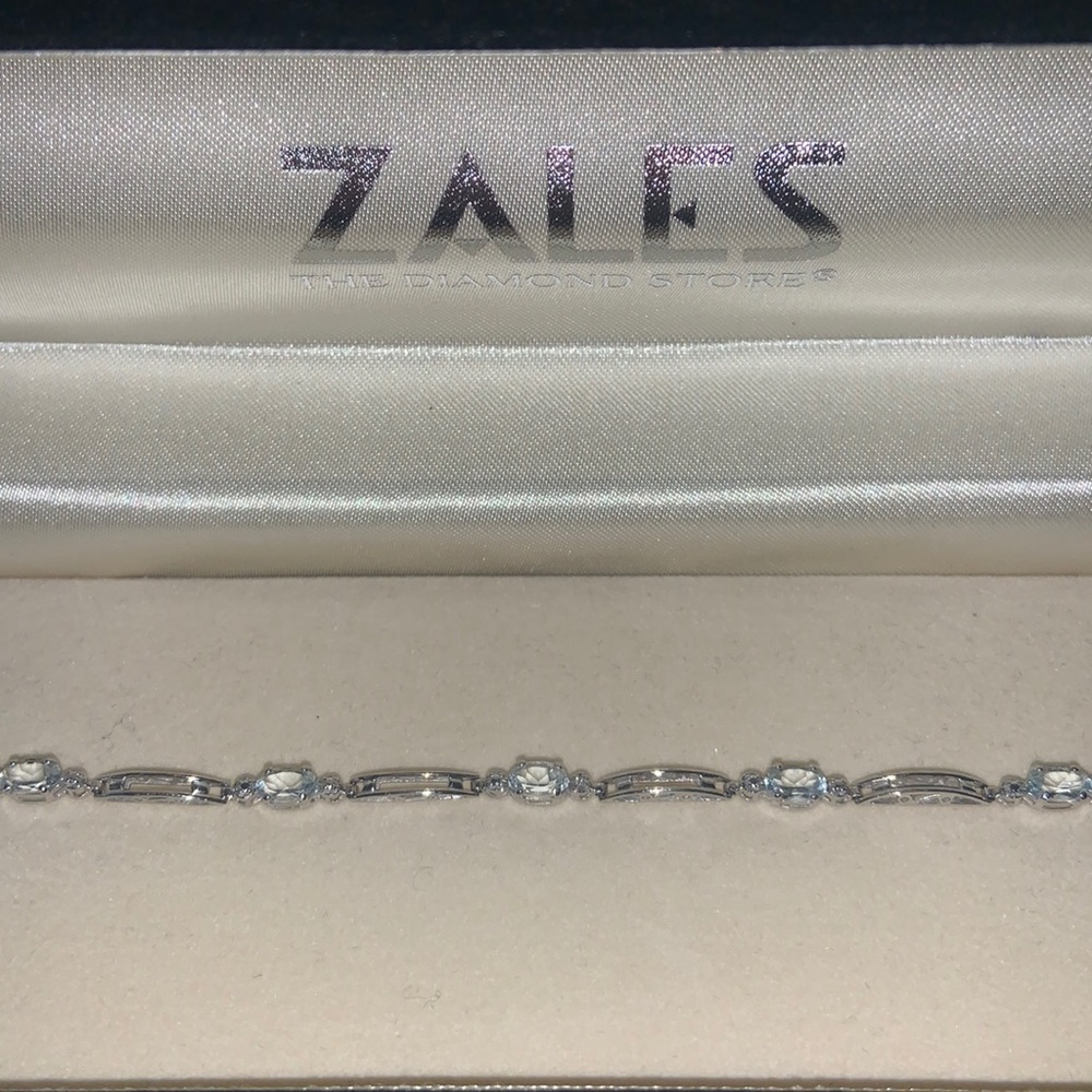 Sterling Silver Aquamarine Tennis Bracelet
